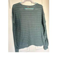 Prana Pullover Green Knit Crew Neck Long Sleeve Sweater